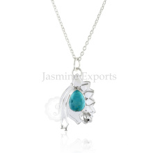 Grossista Fornecedor de turquesa 925 Sterling Silver Necklace